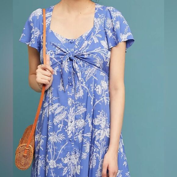 Anthropologie Dresses & Skirts - Maeve by Anthropologie Blue & White Toile Print Midi Dress – Size 4